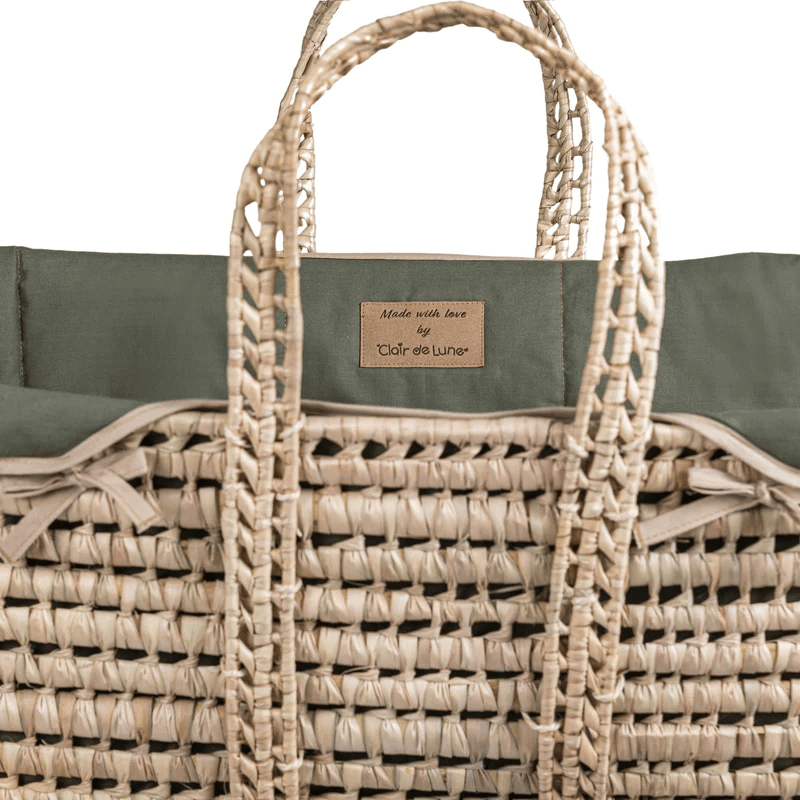 Clair De Lune Organic Palm Moses Basket - Forest Green  Clair De Lune   