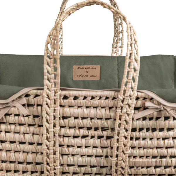 Clair De Lune Organic Palm Moses Basket - Forest Green  Clair De Lune   