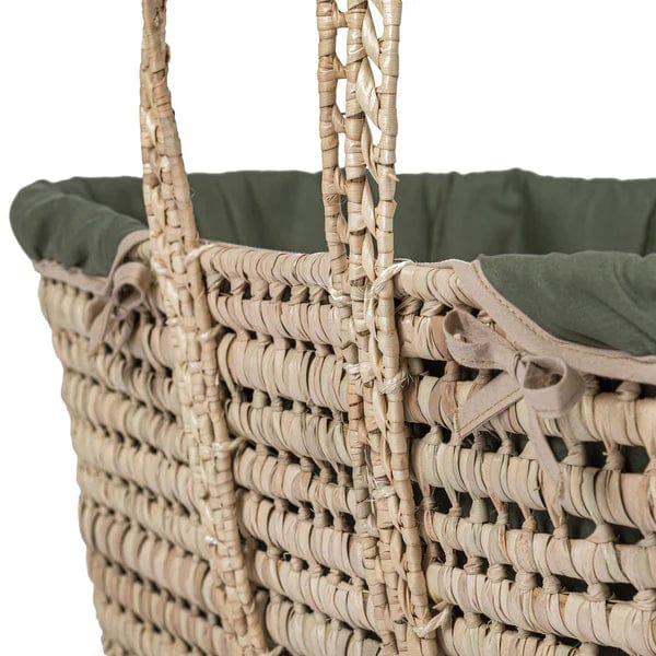 Clair De Lune Organic Palm Moses Basket - Forest Green  Clair De Lune   