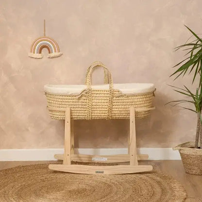 Clair De Lune Organic Palm Moses Basket - Natural Cream  Clair De Lune   