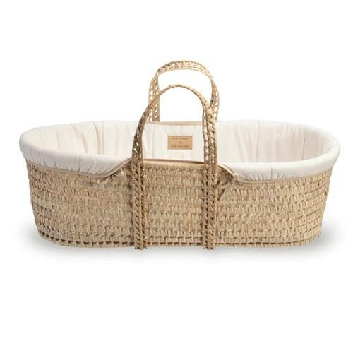 Clair De Lune Organic Palm Moses Basket - Natural Cream  Clair De Lune   