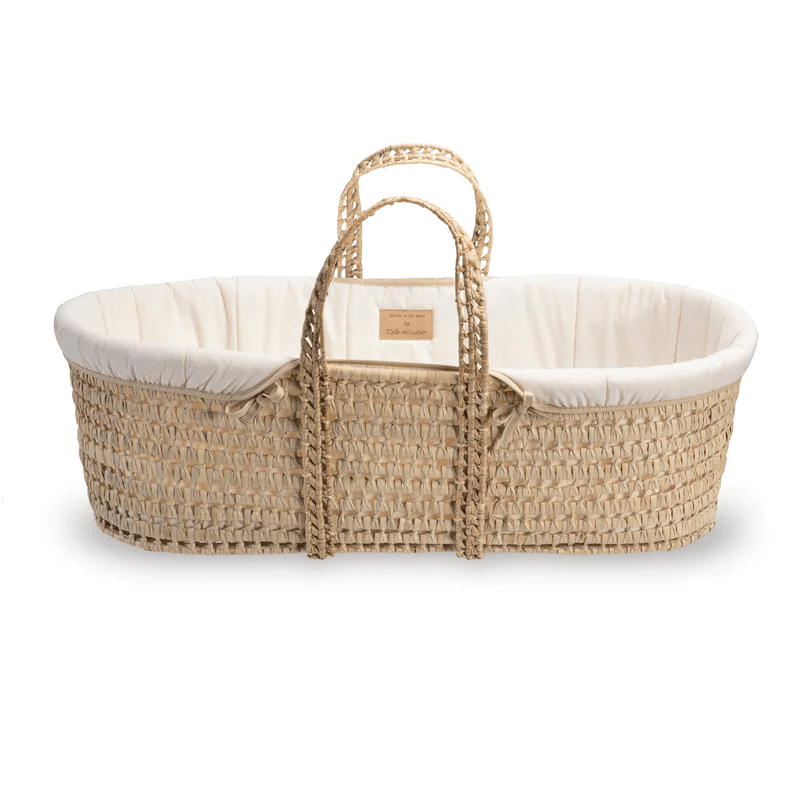 Clair De Lune Organic Palm Moses Basket - Natural Cream  Clair De Lune   