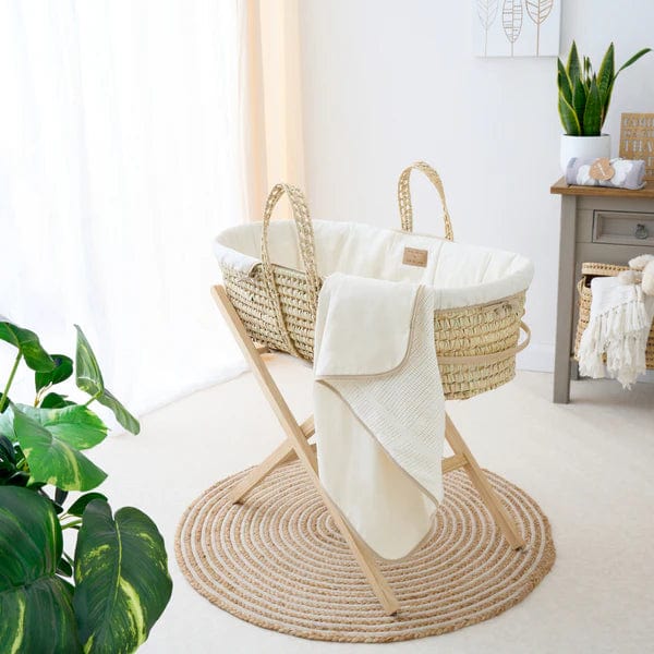 Clair De Lune Organic Palm Moses Basket - Natural Cream  Clair De Lune   