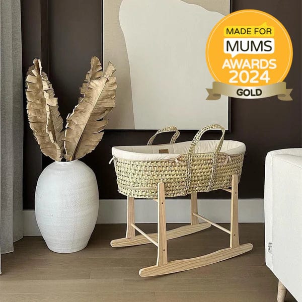 Clair De Lune Organic Palm Moses Basket - Natural Cream  Clair De Lune   