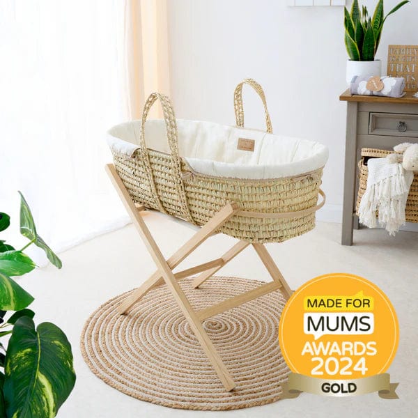 Clair De Lune Organic Palm Moses Basket - Natural Cream  Clair De Lune   