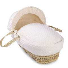 Clair De Lune Palm Moses Basket in Cream Dimple