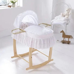 Clair De Lune White Broderie Anglaise Moses Basket