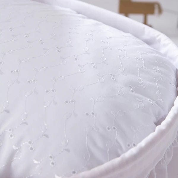 Clair De Lune White Broderie Anglaise Moses Basket  Clair De Lune   