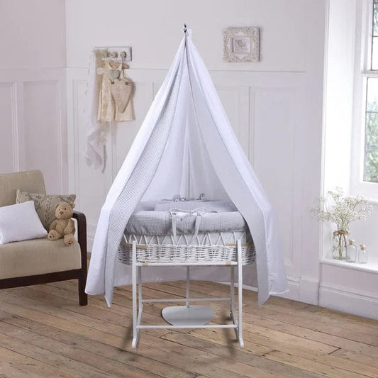 Clair De Lune White Moses Basket & Drapes 6 Piece Set  Clair De Lune   