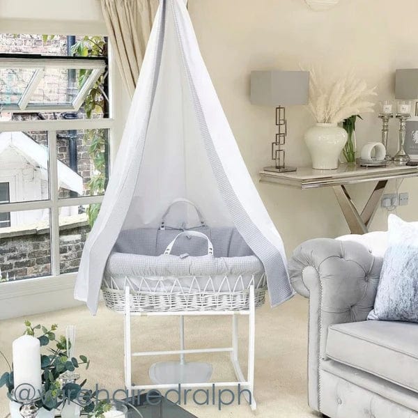 Clair De Lune White Moses Basket & Drapes 6 Piece Set  Clair De Lune   