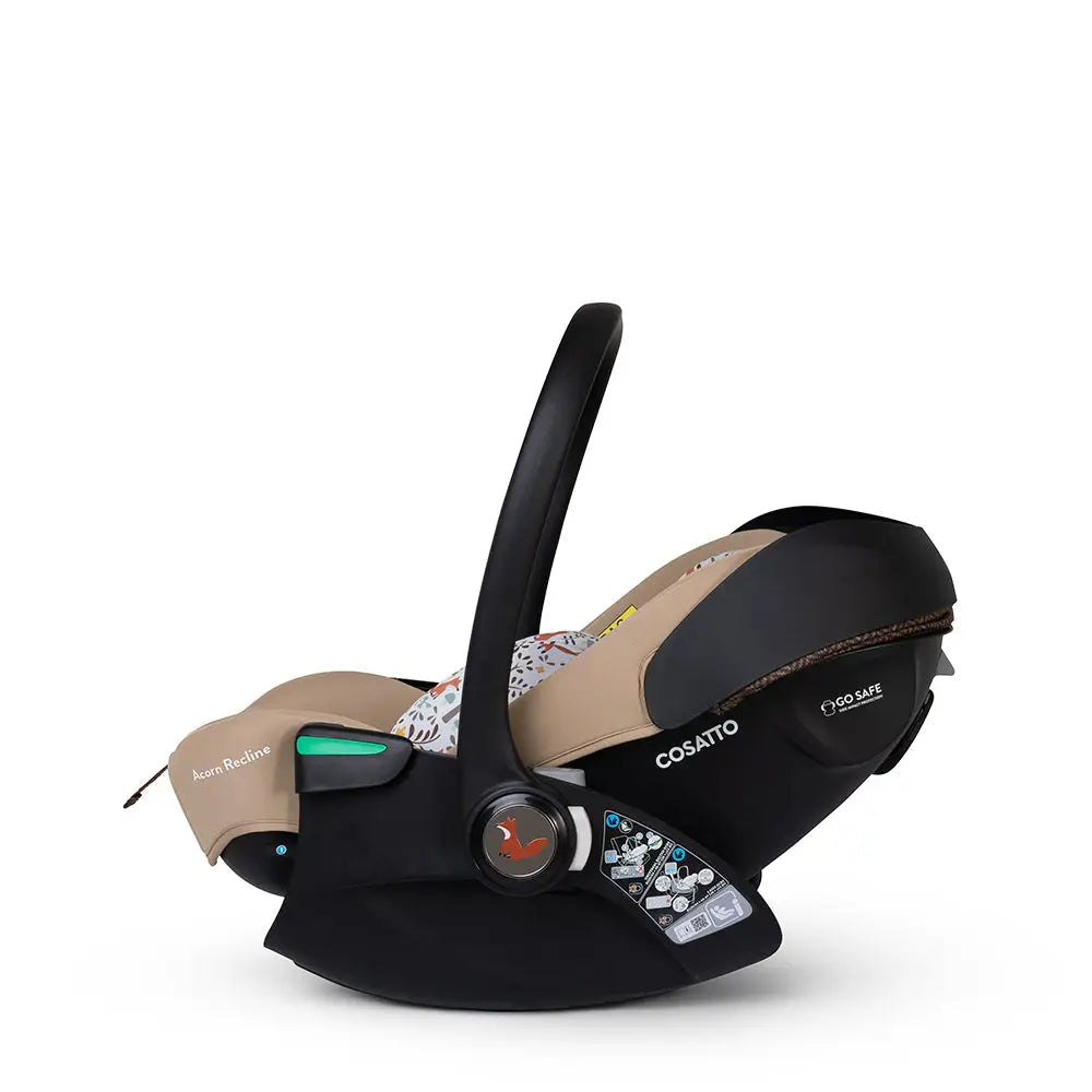 Cosatto Acorn Recline i-Size 0+ Car Seat – Foxford Hall | Reclining Infant Seat from Birth (40–87cm)