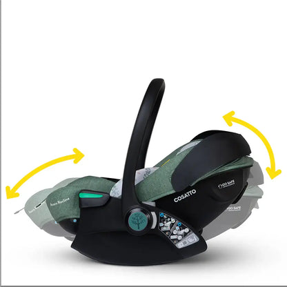 Cosatto Acorn Recline i-Size 0+ Car Seat – Meadow | Reclining Infant Seat from Birth (40–87cm)