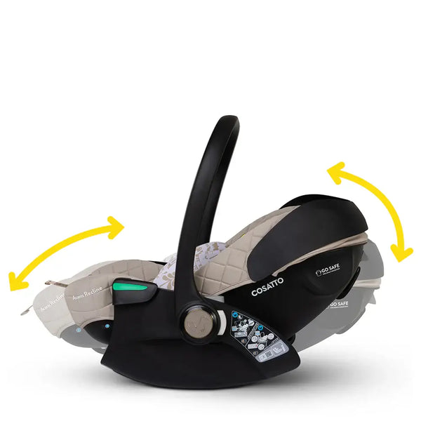 Cosatto Acorn Recline i-Size 0+ Car Seat – Whisper | Reclining Infant Seat from Birth (40–87cm)