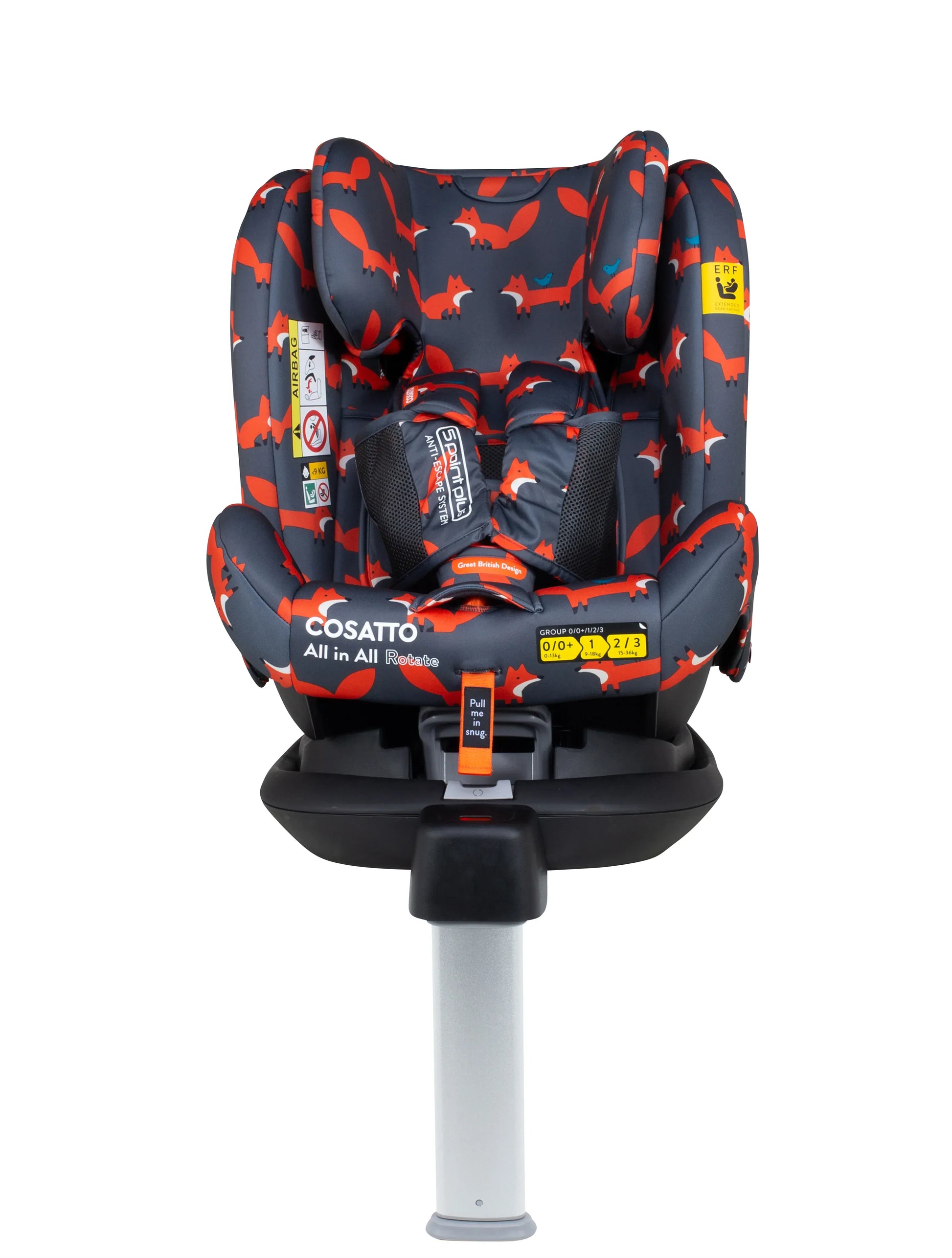 Cosatto All in All Rotate Group 0+123 Car Seat Charcoal Mister Fox General Cosatto