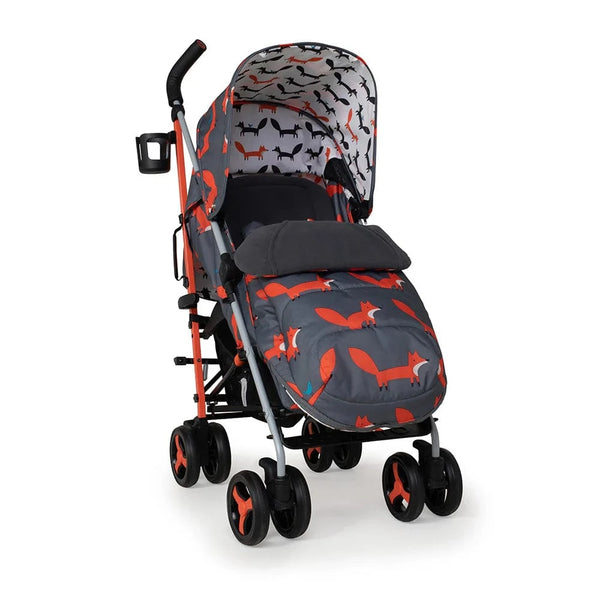 Cosatto Stroller Supa 3 Charcoal Mister Fox + Footmuff & Rain cover Cosatto