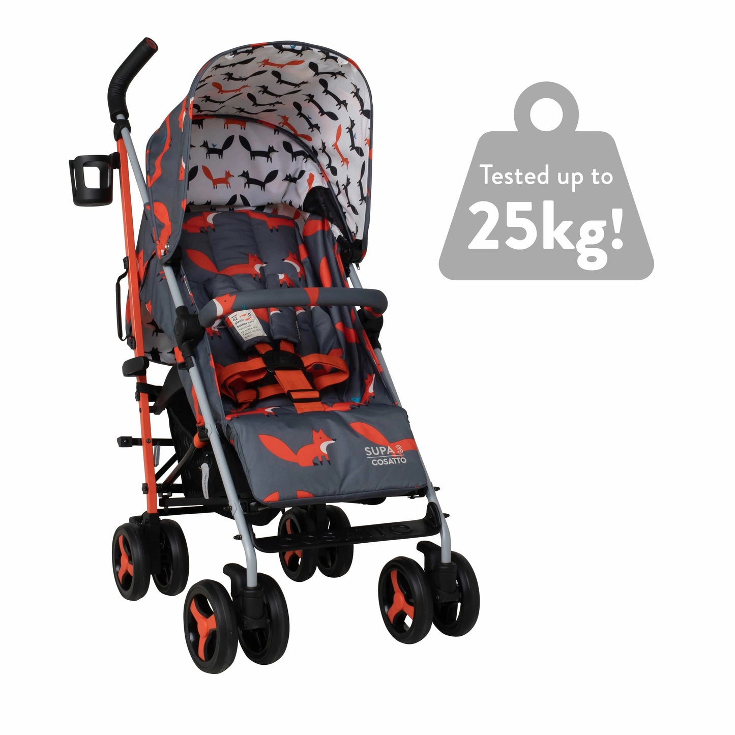 Cosatto Stroller Supa 3 Charcoal Mister Fox + Footmuff & Rain cover Cosatto