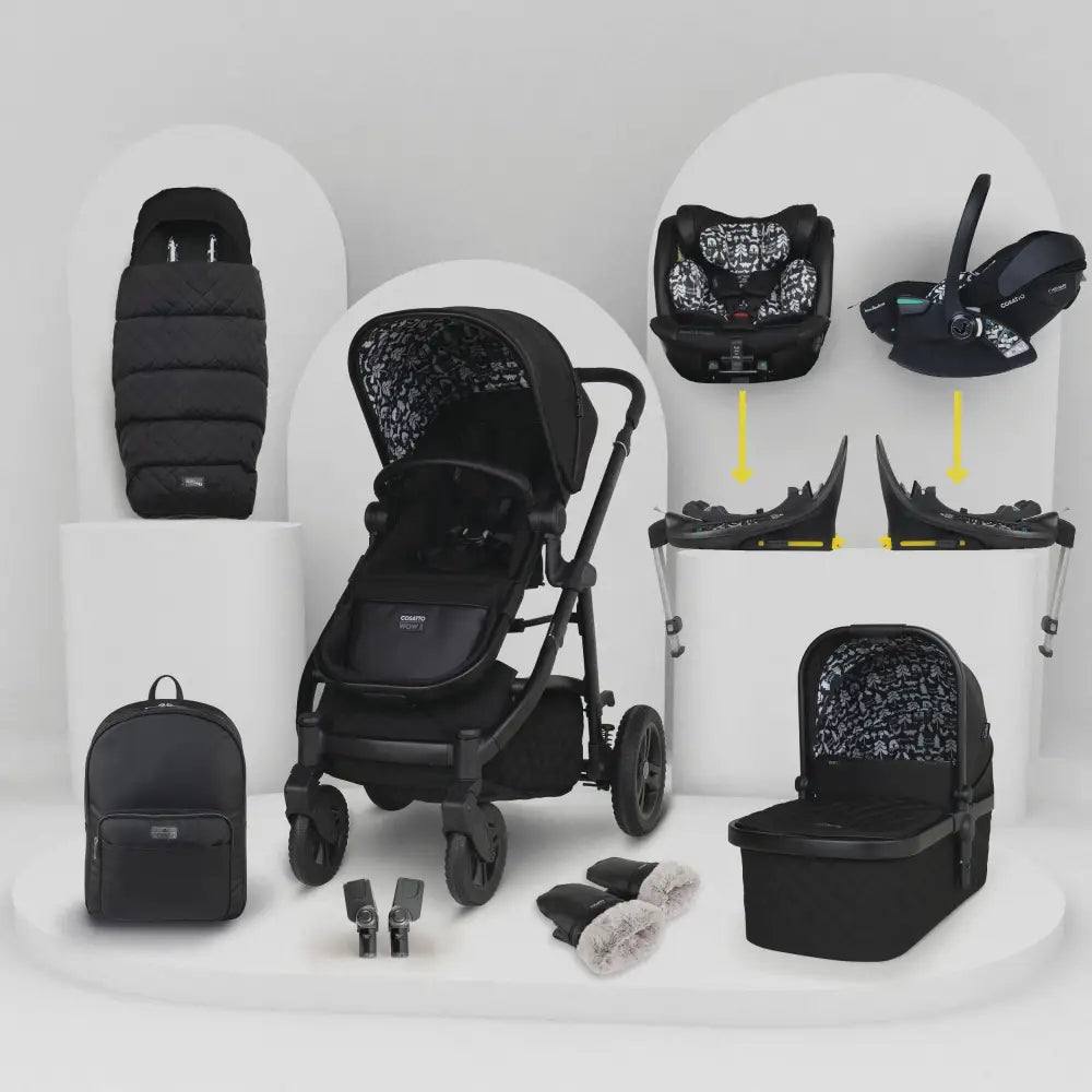 Cosatto Wow 3 All Stage Family Rotate & Recline 2 Base Travel System Bundle – Silhouette Cosatto