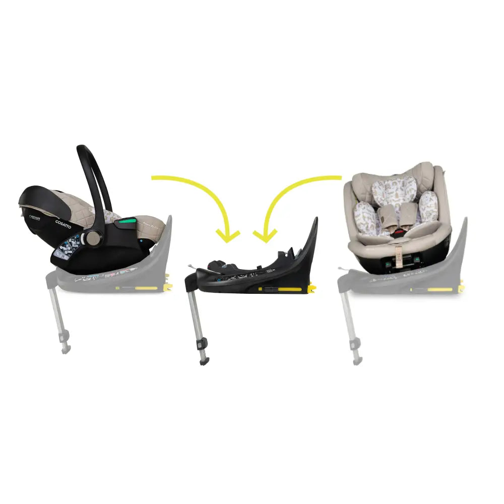 Cosatto Wow 3 All Stage Family Rotate & Recline 2 Base Travel System Bundle – Whisper Cosatto