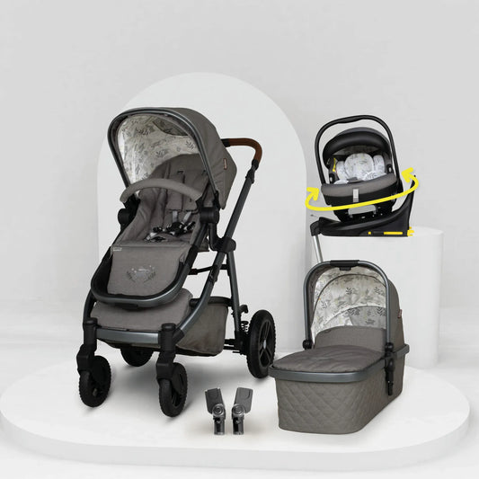 Cosatto Wow 3 Rotate Bundle – Bobtail | Travel System with Carrycot + Acorn 2 i-Size Car Seat & Rotating Base General Cosatto