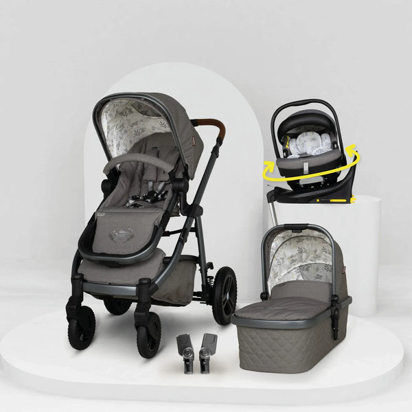 Cosatto Wow 3 Rotate Bundle – Bobtail | Travel System with Carrycot + Acorn 2 i-Size Car Seat & Rotating Base General Cosatto