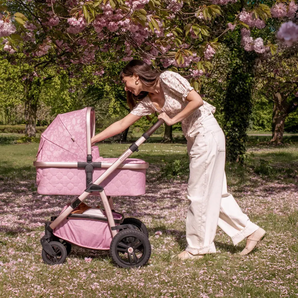 Cosatto Wow 3 Rotate Bundle – Camille | Travel System with Carrycot + Acorn 2 i-Size Car Seat & Rotating Base General Cosatto
