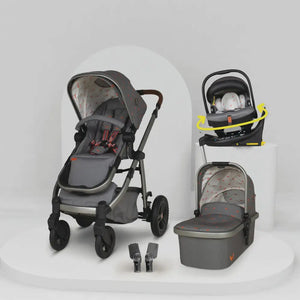 Cosatto Wow 3 Rotate Bundle – Camille | Travel System with Carrycot + Acorn 2 i-Size Car Seat & Rotating Base Cosatto