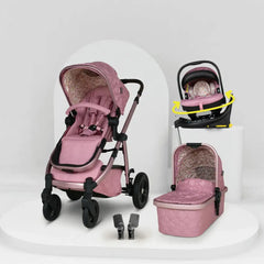 Cosatto Wow 3 Rotate Bundle – Camille | Travel System with Carrycot + Acorn 2 i-Size Car Seat & Rotating Base