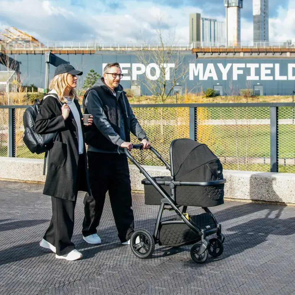 Cosatto Wow 3 Rotate Bundle – Silhouette | Travel System with Carrycot + Acorn 2 i-Size Car Seat & Rotating Base Cosatto