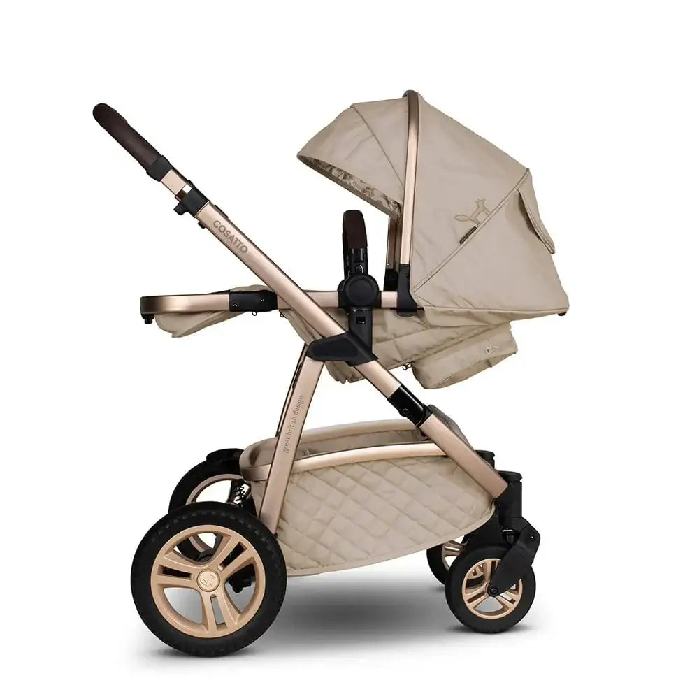 Cosatto Wow 3 Rotate Bundle – Whisper | Travel System with Carrycot + Acorn 2 i-Size Car Seat & Rotating Base Cosatto
