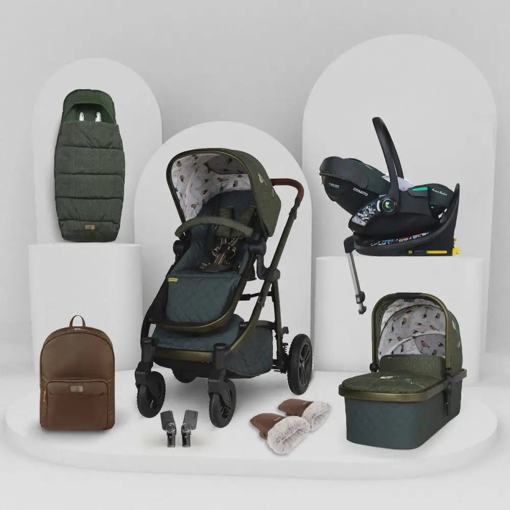 Cosatto Wow 3 Rotate & Recline Cozy Bundle Bureau – Travel System with Carrycot, Acorn Recline i-Size Car Seat & Rotating Base Cosatto
