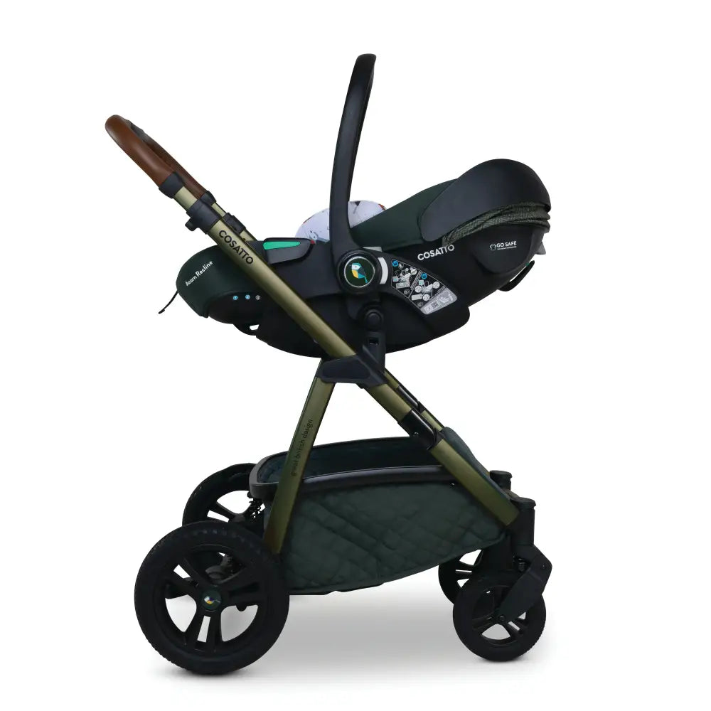 Cosatto Wow 3 Rotate & Recline Cozy Bundle Bureau – Travel System with Carrycot, Acorn Recline i-Size Car Seat & Rotating Base Cosatto