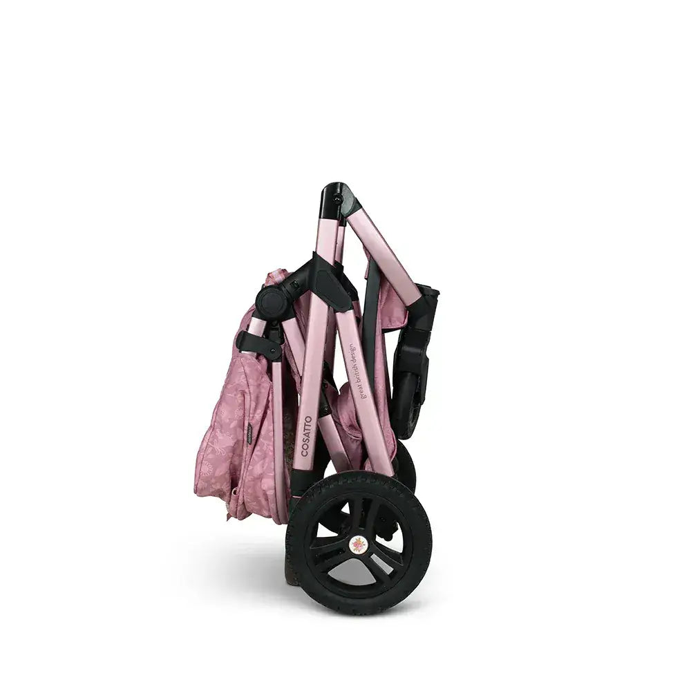 Cosatto Wow 3 Rotate & Recline Cozy Bundle Camille – Travel System with Carrycot, Acorn Recline i-Size Car Seat & Rotating Base Cosatto