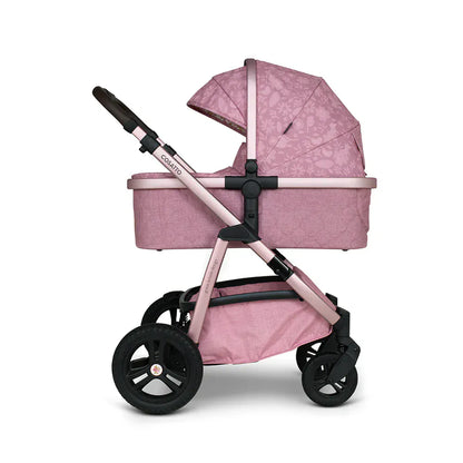 Cosatto Wow 3 Rotate & Recline Cozy Bundle Camille – Travel System with Carrycot, Acorn Recline i-Size Car Seat & Rotating Base Cosatto