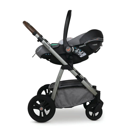 Cosatto Wow 3 Rotate & Recline Cozy Bundle Foxling – Travel System with Carrycot, Acorn Recline i-Size Car Seat & Rotating Base Cosatto