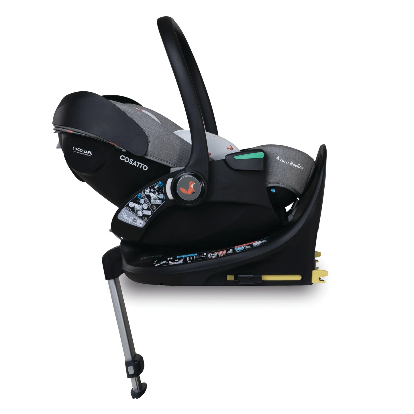 Cosatto Wow 3 Rotate & Recline Cozy Bundle Foxling – Travel System with Carrycot, Acorn Recline i-Size Car Seat & Rotating Base Cosatto