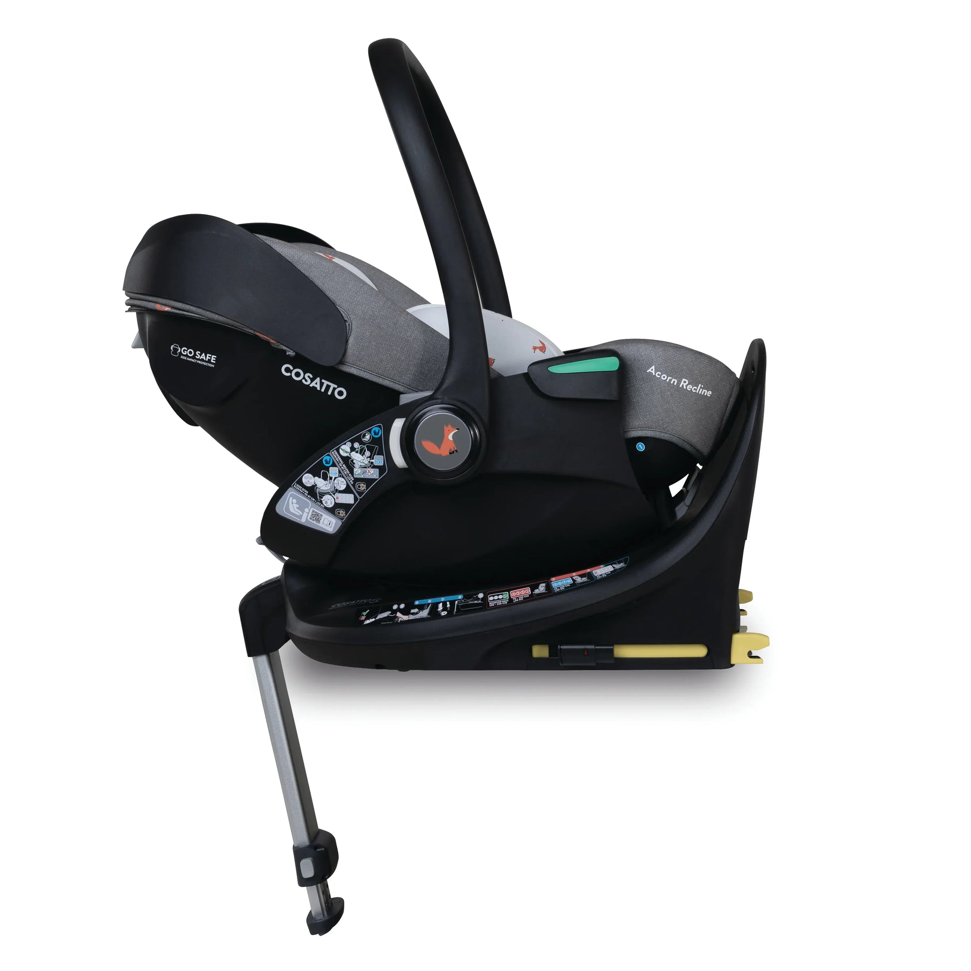 Cosatto Wow 3 Rotate & Recline Cozy Bundle Foxling – Travel System with Carrycot, Acorn Recline i-Size Car Seat & Rotating Base Cosatto