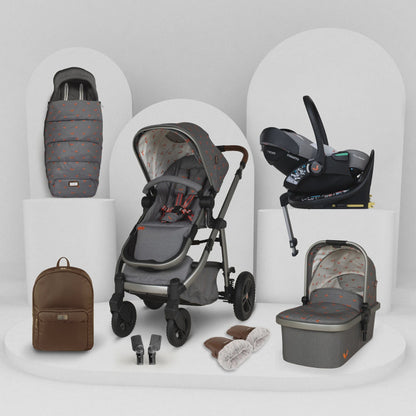 Cosatto Wow 3 Rotate & Recline Cozy Bundle Foxling – Travel System with Carrycot, Acorn Recline i-Size Car Seat & Rotating Base Cosatto