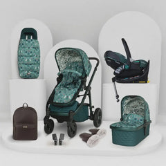 Cosatto Wow 3 Rotate & Recline Cozy Bundle Masquerade – Travel System with Carrycot, Acorn Recline i-Size Car Seat & Rotating Base