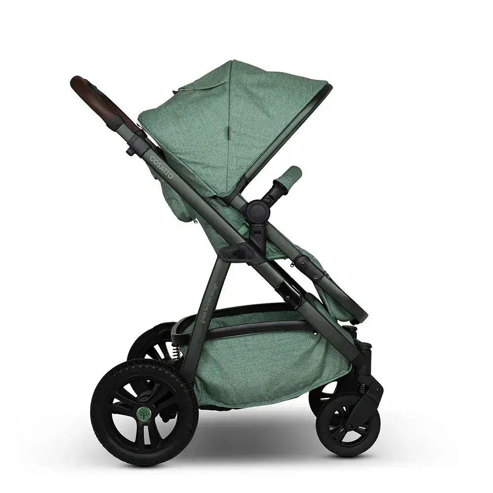 Cosatto Wow 3 Rotate & Recline Cozy Bundle Meadow – Travel System with Carrycot, Acorn Recline i-Size Car Seat & Rotating Base Cosatto