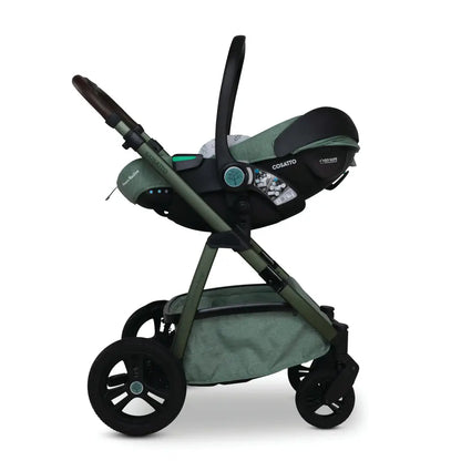 Cosatto Wow 3 Rotate & Recline Cozy Bundle Meadow – Travel System with Carrycot, Acorn Recline i-Size Car Seat & Rotating Base Cosatto