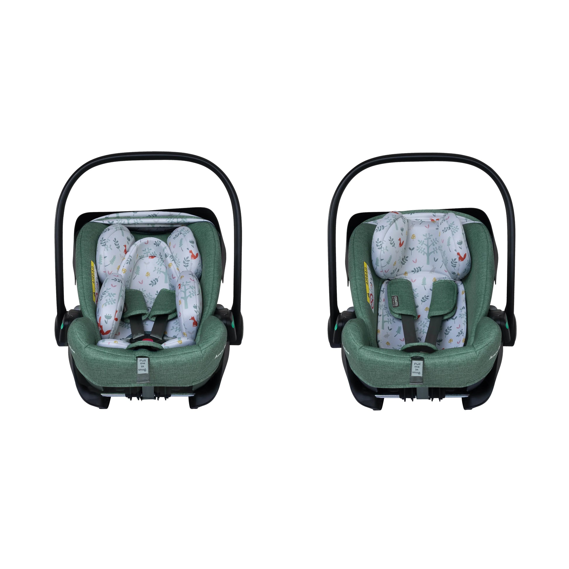 Cosatto Wow 3 Rotate & Recline Cozy Bundle Meadow – Travel System with Carrycot, Acorn Recline i-Size Car Seat & Rotating Base Cosatto