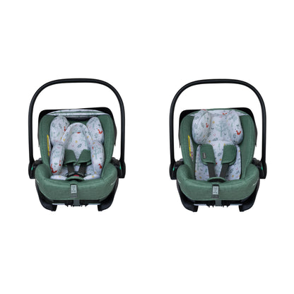 Cosatto Wow 3 Rotate & Recline Cozy Bundle Meadow – Travel System with Carrycot, Acorn Recline i-Size Car Seat & Rotating Base Cosatto