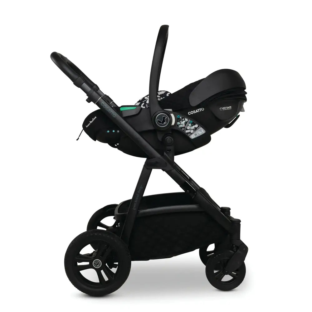 Cosatto Wow 3 Rotate & Recline Cozy Bundle Silhouette – Travel System with Carrycot, Acorn Recline i-Size Car Seat & Rotating Base Cosatto