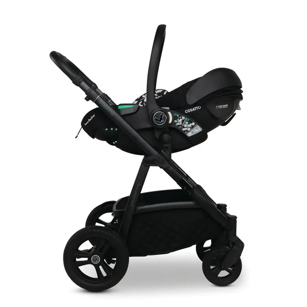 Cosatto Wow 3 Rotate & Recline Cozy Bundle Silhouette – Travel System with Carrycot, Acorn Recline i-Size Car Seat & Rotating Base Cosatto