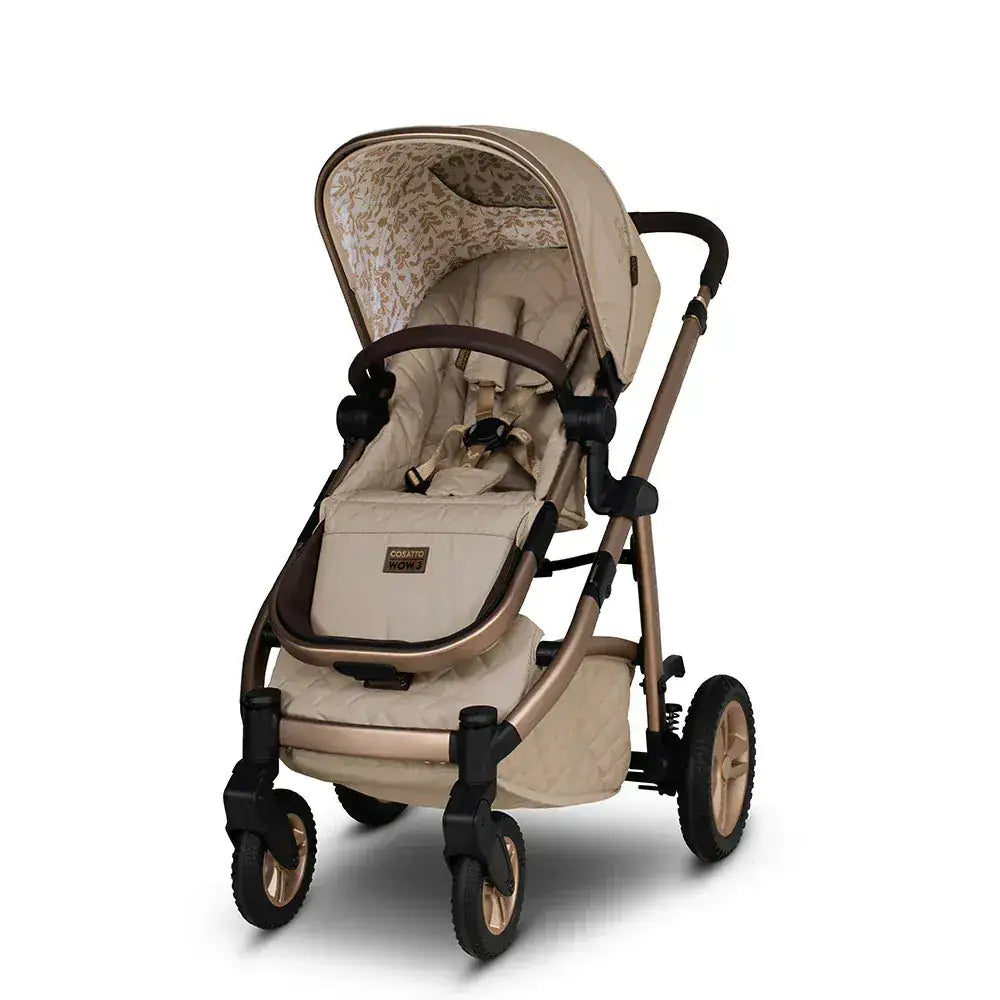 Cosatto Wow 3 Rotate & Recline Cozy Bundle Whisper – Travel System with Carrycot, Acorn Recline i-Size Car Seat & Rotating Base Cosatto