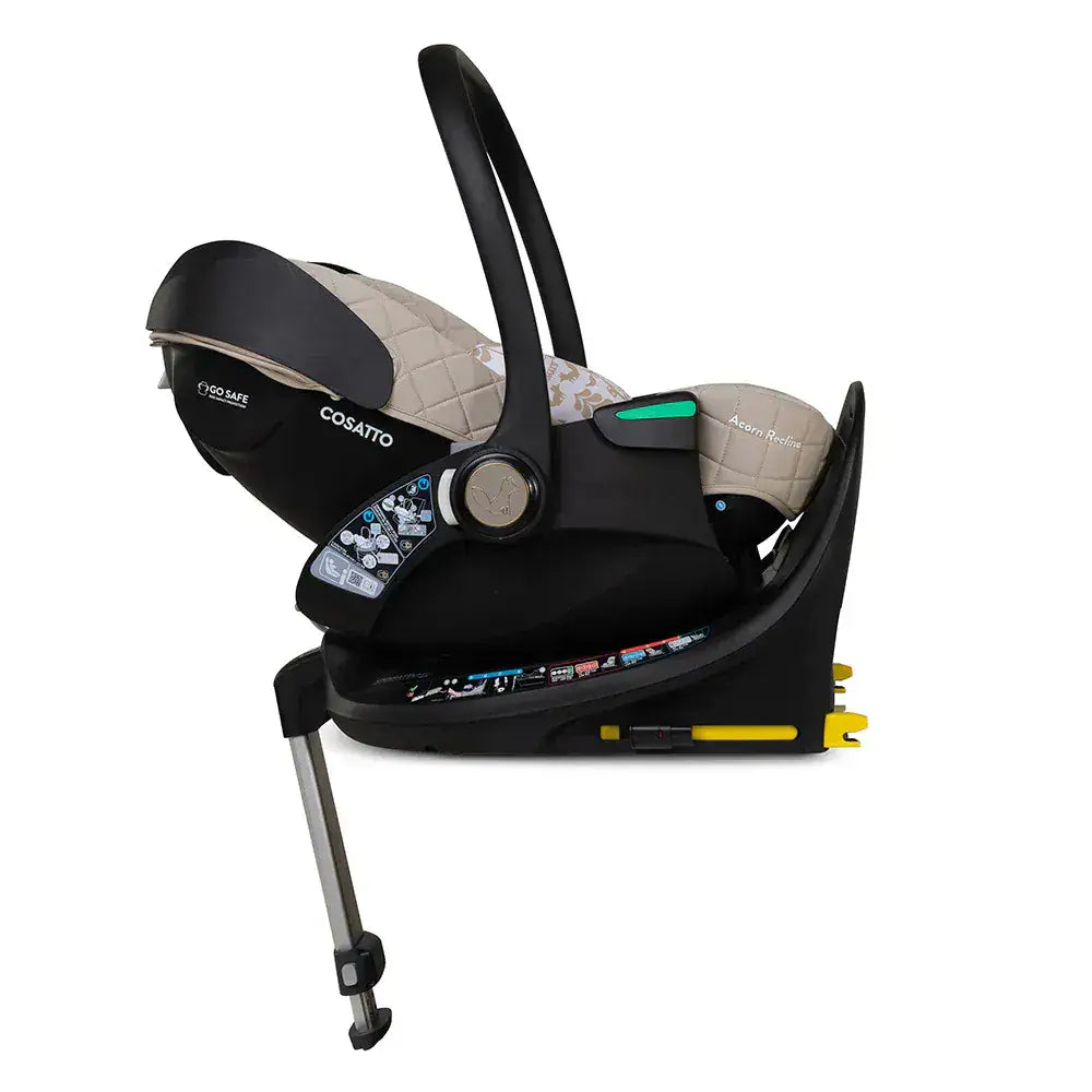 Cosatto Wow 3 Rotate & Recline Cozy Bundle Whisper – Travel System with Carrycot, Acorn Recline i-Size Car Seat & Rotating Base Cosatto