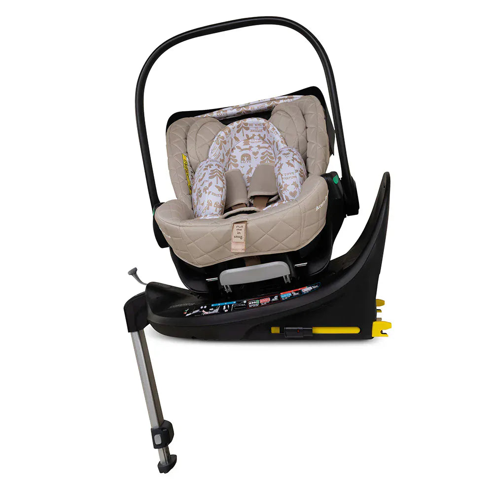 Cosatto Wow 3 Rotate & Recline Cozy Bundle Whisper – Travel System with Carrycot, Acorn Recline i-Size Car Seat & Rotating Base Cosatto