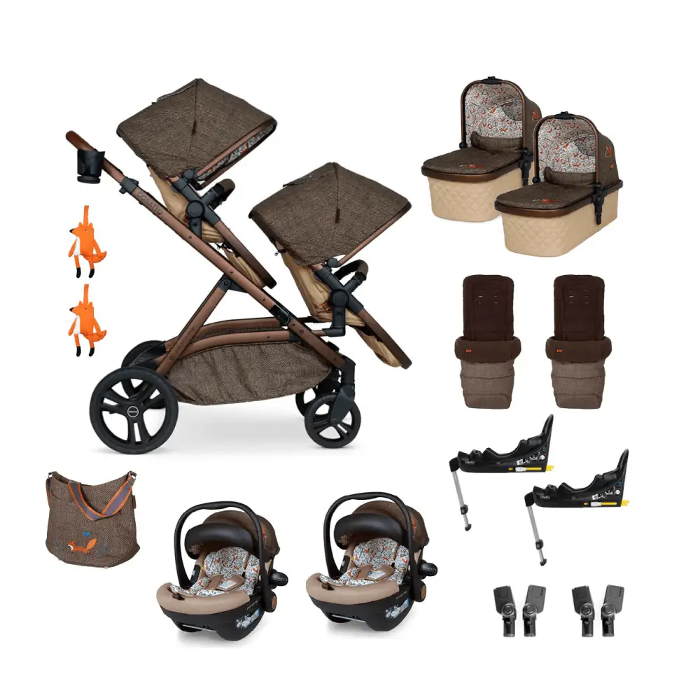 Cosatto Wow XL Twin Travel System Everything Bundle - Foxford Hall  Cosatto   