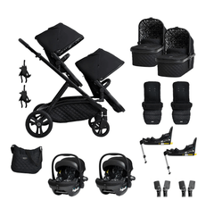 Cosatto Wow XL Twin Travel System Everything Bundle - Silhouette