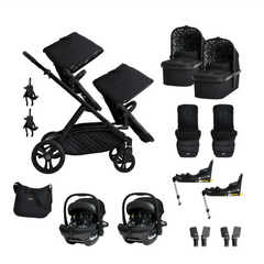 Cosatto Wow XL Twin Travel System Everything Bundle - Silhouette